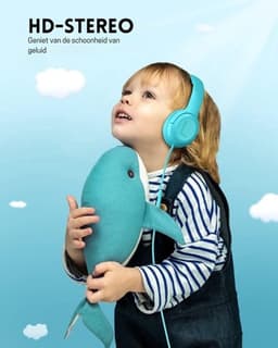 StayPowered Kinderheadset - Veilige, Comfortabele en Duurzame Hoofdtelefoon met Volumebegrenzing! - Compact Design - Hoogwaardige Geluid - HD Microfoon - Ingebouwde Volumebegrenzer - Opvouwbaar - Blauw- Levering Sneller dan Aangegeven! — thumbnail 5