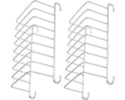 QTTVBTNA -2 Stuks Roestvrijstalen Toastrek voor Airfryer – Broodhouder en Grillrek voor Heetluchtfriteuse, Oven en Stoompan – Duurzaam Accessoire voor Brood, Toast en Groenten