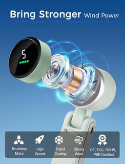 Draagbare Mini Ventilator met 5 Windstanden - Oplaadbaar en Compact — thumbnail 1