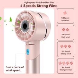 Draagbare mini-ventilator met lange batterijduur en 4 snelheden — thumbnail 2