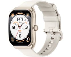 Knobbout 2.01” Smartwatch met Gebogen Scherm – Bluetooth Bellen, Hartslag & Slaapmonitoring, IP68 Waterdicht, 350mAh Batterij | Voor Sport & Gezondheid - Lichtgouden kleur