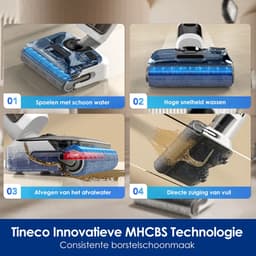 Tineco Floor One S6 Stretch - Vloerreiniger - draadloos - Stofzuigt en dweilt harde vloeren tegelijkertijd - 40 min accuduur — thumbnail 12