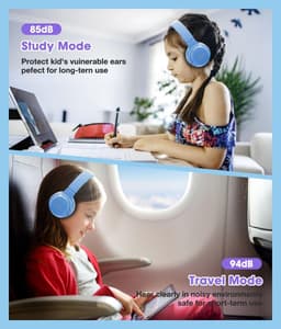 Koptelefoon kinderen met draad - Kinderkoptelefoon - Bedrade hoofdtelefoon - Veilig volume - School - Tablet - Laptop - Reizen - Muziek luisteren — thumbnail 4