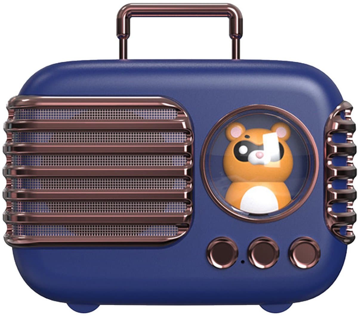 JeiibrZui Bluetooth Luidspreker - Draagbare Mini Speaker - Waterdicht 400 mAh Batterij 5 Uur Speelduur - 1 stuks - Retro Design Blauw — afbeelding 1