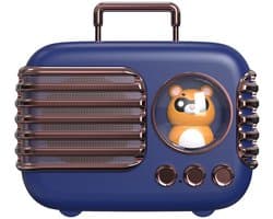 JeiibrZui Bluetooth Luidspreker - Draagbare Mini Speaker - Waterdicht 400 mAh Batterij 5 Uur Speelduur - 1 stuks - Retro Design Blauw