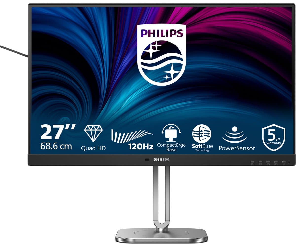 Philips 4000 series 27B2N4500/00 computer monitor 68,6 cm (27") 2560 x 1440 Pixels Quad HD LCD Grijs — afbeelding 1