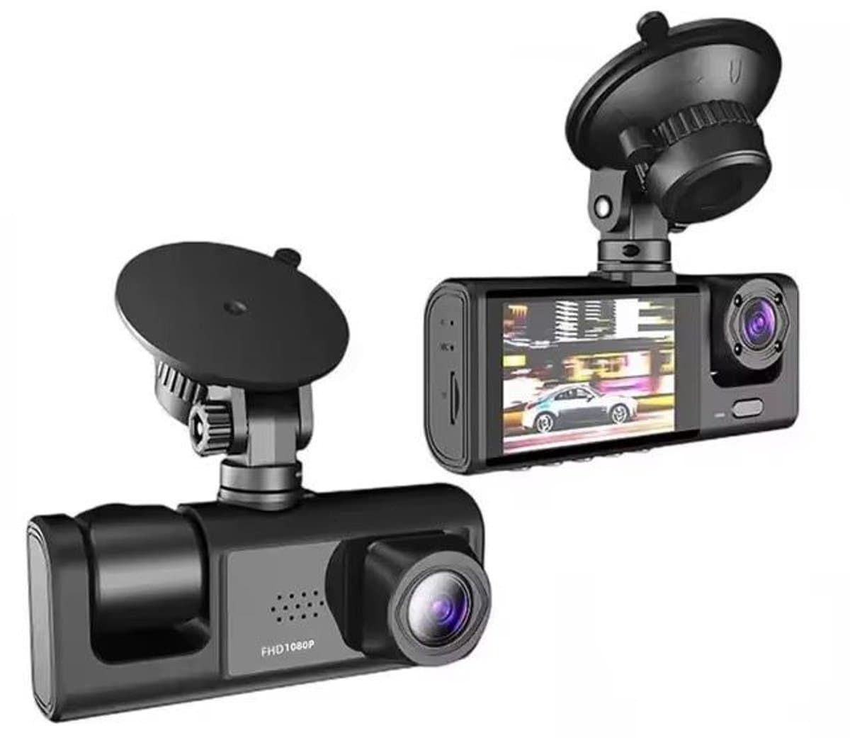 Dashcam 3-in-1 Lens, HD 1080P – Voor, Achter & Binnen Camera – Nachtzicht, G-Sensor, Parkeerbewaking, Loop Recording – Universele Car DVR Video Recorder — afbeelding 1