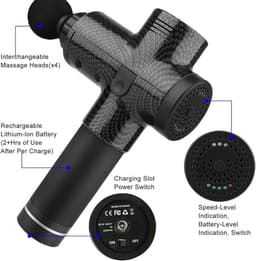 Massagepistool, elektronische spierontspanner, 30 instelniveaus, massage, therapie, massage, uitgerust met 6 verschillende massagekoppen — thumbnail 2