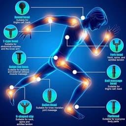 Mini-massagepistool voor spieren, 99 snelheden, ultrastil massagepistool, 6 massagekoppen, lcd-scherm, draagbare massager - verlicht spierpijn — thumbnail 4