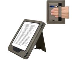 E-reader hoes voor Kobo Clara BW/Colour - PU Leather, Grijs met Hartmotief