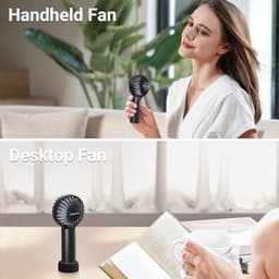 Draagbare Mini Ventilator - Oplaadbare Handventilator met 3 Snelheden voor Reizen en Make-up — thumbnail 1