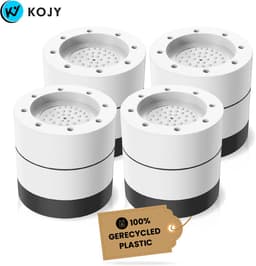KOJY Wasmachine dempers - Verhoger - Stapelbaar - Zwart/Wit - voor wasmachine en wasdroger - 8 Stuks — thumbnail 1