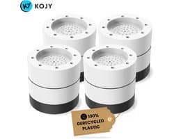 KOJY Wasmachine dempers - Verhoger - Stapelbaar - Zwart/Wit - voor wasmachine en wasdroger - 8 Stuks