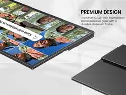 UPERFECT Portable Monitor T02 22" 2K IPS Draagbaar Monitor 100% sRGB 10-Points-TouchScreen+ USB-C Opladen voor Thuiswerken/Gaming for Laptop/Switch/MacBook VESA Mount — thumbnail 2