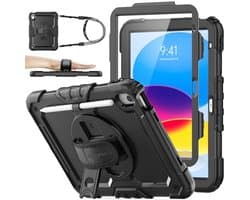 Schokbestendige iPad Hoes 11 inch met 360° Draaibare Stand en Schouderband - Geschikt voor 10e/11e Generatie