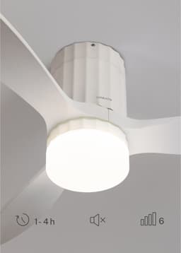 WIND CALM LINE - Plafondventilator 40W silent Ø132 cm 100% hout - Wit - Met licht - Verticale lijnen - WIFI + afstandsbediening - WIND CALM LINE — thumbnail 3