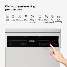 Klarstein Vaatwasser Verosteel 45 cm - vrijstaand, 10 couverts, 9 programma's, stil 42 dB, energieklasse B, AquaStop, kinderslot, zilver - Vaatwasmachine - voor Keuken - Energiezuinig - RVS - Dishwasher - Afwasmachine — thumbnail 7