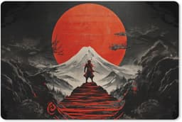 Muismat XXL 90x60 cm - Bureau onderlegger - Bureau mat Krijger - Rode trappen - Zon - Berg - Bureaumat - Gaming mousepad xl - Bureaulegger groot - Computer deskmat — thumbnail 1