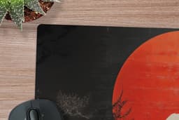 Muismat XXL 80x60 cm - Bureau onderlegger - Bureau mat Krijger - Rode trappen - Zon - Berg - Bureaumat - Gaming mousepad xl - Bureaulegger groot - Computer deskmat — thumbnail 2
