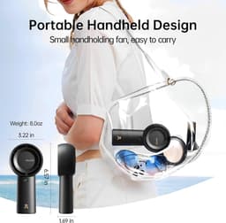Draagbare Handheld Turbo Ventilator met 18U Koeltijd - USB Oplaadbaar, 5 Snelheden, Ideaal Voor Persoonlijk Gebruik — thumbnail 5