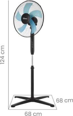 Stille Staande Ventilator met Afstandsbediening - 40 cm Oscillerend met 5 Vleugels en Instelbare Timer — thumbnail 5
