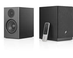 Audio Pro A28 W Smart Multiroom Actieve Boekenplank Luidsprekers - Audio Pro Multiroom (Linkplay) - Ruimtecorrectie - 2x75W Speakers - Zwart