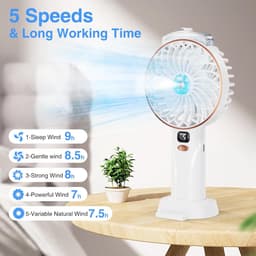 Oplaadbare Handventilator met Misting - 4000mAh Mini Ventilator voor Thuis en Buiten — thumbnail 2