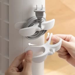 2 Zelfklevende Kabel Houder Clips - Kabel Management Organizers voor USB Kabels, Draden, Mixers, Koffiemachines, Air Fryers & Keuken Apparaten - Geschikt voor Thuis, Kantoor of Auto - kleur Zwart — thumbnail 3