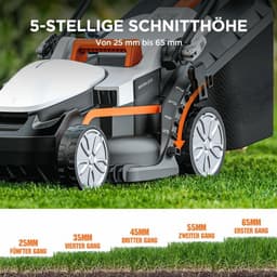 Accugrasmaaier - Professionele Grasmaaiers - Gazontrimmer - 3400 RPM/min - Maaihoogte van 25-65 mm - Maaibreedte 33cm - Krachtige Borstelloze Motor - Oplaadbare Li-Ion Accu - Ideaal voor Tuinen tot 300 m² - 30L - Veelkleurig — thumbnail 5