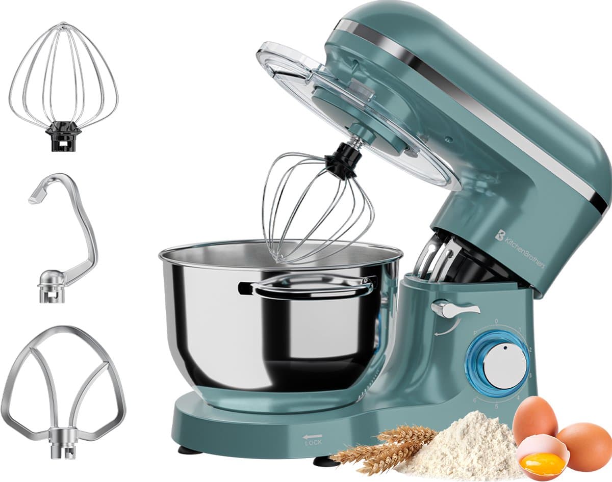 KitchenBrothers 2000W Keukenmachine - Keukenrobot - 6,2L - Mixer met Mengkom - Keukenmixer - BPA-vrij - Pastel Groen — afbeelding 1