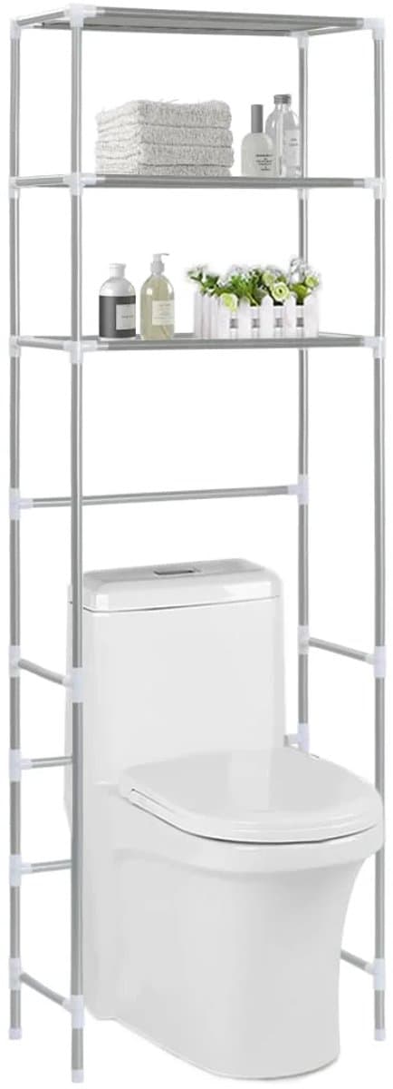 Wasmachine rek - Ombouw - Kast - Opbouwmeubel - Verhoger - Wasmachine meubel - Opbergkast - Ijzer -Zilver — afbeelding 1