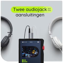 MP3 Speler HiFi met Bluetooth/Wifi - 64GB + 128GB SD Kaart - 3.5inch TFT - DSD256 Audio - C8 - Zwart — thumbnail 3
