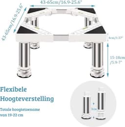 Multifunctionele Wasmachine Verhoger – Onderstel – Verstelbaar in Hoogte – Extra Stevig & Stabiel – 4 Poten– 200kg Belastbaar – Opbouwmeubel — thumbnail 3