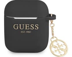 Guess Charms Silicone Case voor Apple Airpods 1 & 2 - Zwart