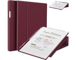 Remarkable Paper Pro hoes - Geschikt voor Remarkable Paper Pro 11.8" (2024) - 360 Graden Draaibaar - Lichtgewicht Magnetische hoes - Automatische slaap-/waakfunctie - Waterdicht- Leer - (Niet voor Remarkable 2) -Red Wine