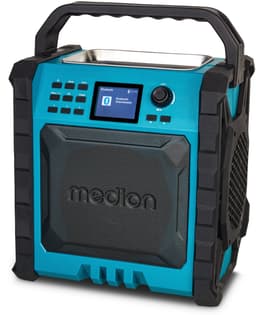 MEDION P66896 bouwplaatsradio (DAB Plus, DAB+/UKW, geïntegreerde oplaadbare batterij, kleurenscherm, Bluetooth, powerbankfunctie, IP54, robuust, twee passieve radiatoren) — thumbnail 1