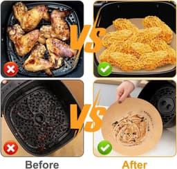 100 Sheets Round 22cm Non-Stick Baking Paper for Airfryer, Hot Air Fryer, Burger, Parchment Paper for Pans Oven Grill Steam — thumbnail 7