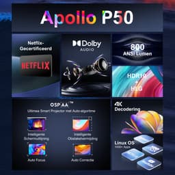 ULTIMEA Native 1080P met Autofocus & 6D Trapezcorrectie, 4K Home Cinema Beamer Zwart — thumbnail 4