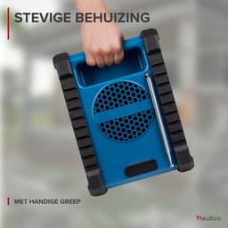Bouwradio - Audizio Jobsite bouwradio met accu - Bluetooth, DAB+ en FM - Compact en IP54 waterdicht — thumbnail 5