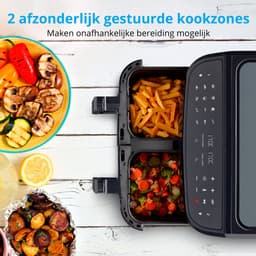 MEDION XXL Dubbele Airfryer P20 - 2 zones - 8,7 L - 2600 W - Zwart — thumbnail 10
