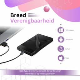DailySupplies® Harde Schijf Extern - Draagbare - 1TB Opslag - Zwart — thumbnail 5