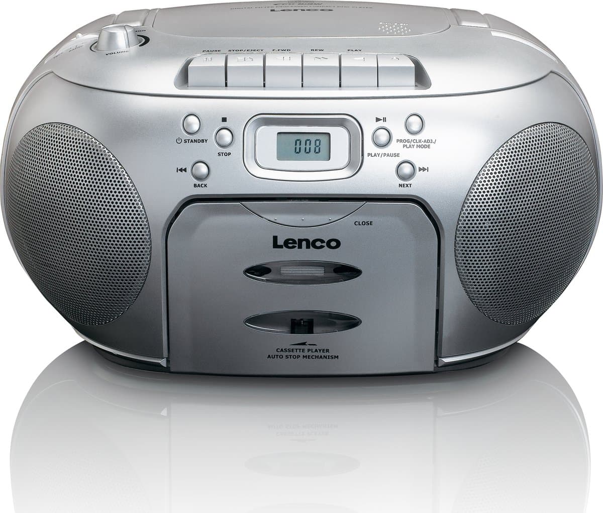 Lenco SCD-420SI - Draagbare radio CD speler met MP3 optie en koptelefoon - Zilver — afbeelding 1