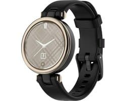 Siliconen Smartwatch bandje - Geschikt voor Garmin Lily siliconen bandje - zwart - Strap-it Horlogeband / Polsband / Armband