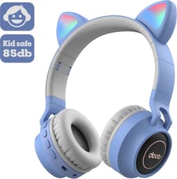 Kinder hoofdtelefoon DOBI by doobs - Draadloze koptelefoon Bluetooth met led kattenoortjes licht blauw - KIDS - VOLUME BEGRENZING - 85DB — thumbnail 1