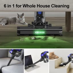Wildor® Stofzuiger - Draadloos - Hand - Handstofzuiger - Stokzuiger - Schoonmaken - Huisdier - Haar - Tapijt - 20kPa - 28W - Blauw - 1.2L Vuilnisbak — thumbnail 2