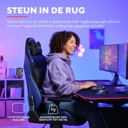 Trust GXT 714B Ruya - Gaming Stoel - Gamingstoel - Bureaustoel - Verstelbaar - Gamestoel - Gaming Chair - Blauw — thumbnail 3