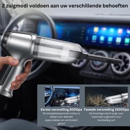 Handstofzuiger Draadloos - Auto Stofzuiger - Kruimeldief Snoerloos - Kruimelzuiger - Zilver — thumbnail 5