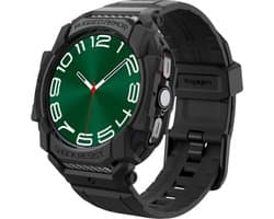 Spigen Rugged Armor Pro Hoesje en Bandje Geschikt voor Samsung Galaxy Watch Ultra Zwart