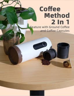 Aokada - Espressomachine - Draagbaar - Koffie voor onderweg - To Go - Met Melkopschuimer - Met Reiskoffer - Espresso - Cappucino - Verwarmingselement - Baby Veilig — thumbnail 2