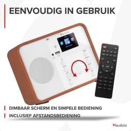 Internetradio - Audizio Nardo DAB+ / DAB radio met Bluetooth - Wekkerradio - Wit — thumbnail 3